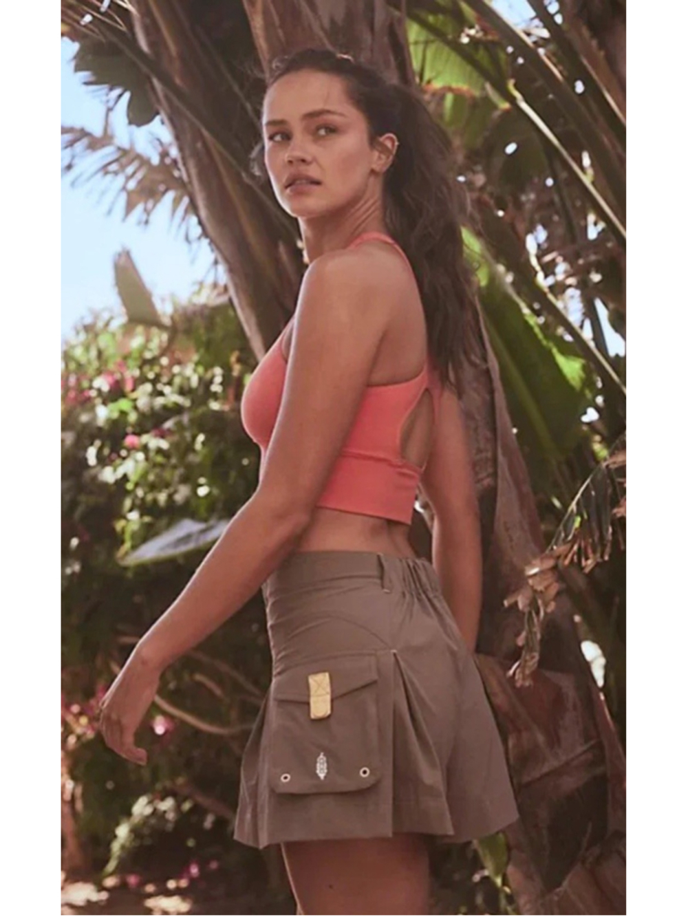 Free People FP Movement Great Yonders Skort Fossil Brown S Hiking Activewear